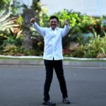 Politisi Partai Nasdem Johnny G. Plate tiba Kompleks Istana Kepresidenan di Jakarta, Selasa (22/10/2019).